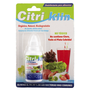 Desinfectante para Alimentos Orgánico, Natural y Biodegradable marca Citri Klin 20 ml.